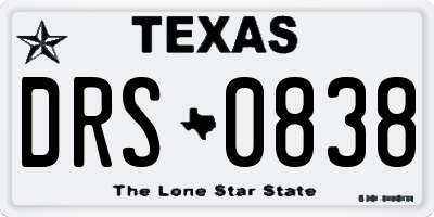 TX license plate DRS0838