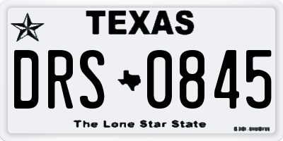 TX license plate DRS0845