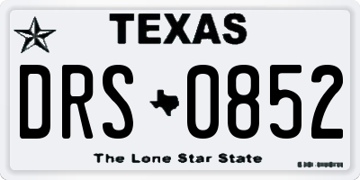 TX license plate DRS0852