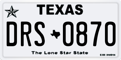 TX license plate DRS0870