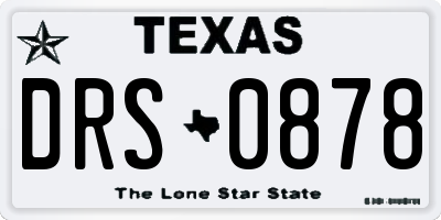 TX license plate DRS0878