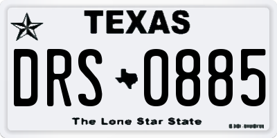 TX license plate DRS0885