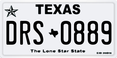 TX license plate DRS0889