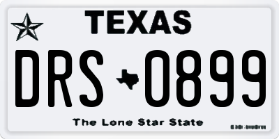 TX license plate DRS0899