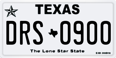 TX license plate DRS0900
