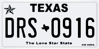 TX license plate DRS0916