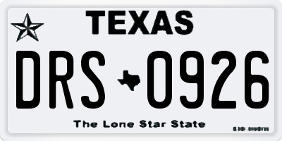TX license plate DRS0926