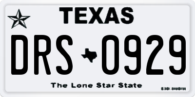 TX license plate DRS0929