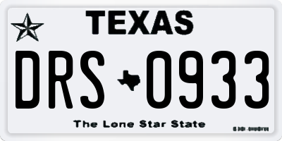 TX license plate DRS0933