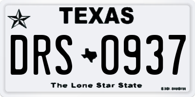 TX license plate DRS0937