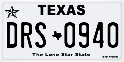 TX license plate DRS0940