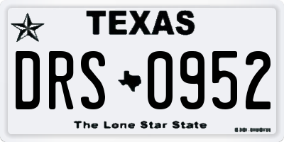 TX license plate DRS0952