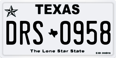 TX license plate DRS0958