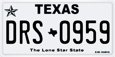 TX license plate DRS0959