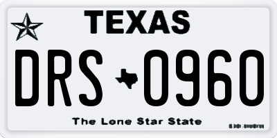 TX license plate DRS0960