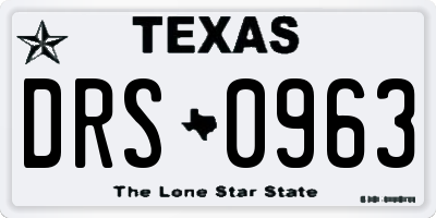 TX license plate DRS0963