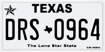 TX license plate DRS0964