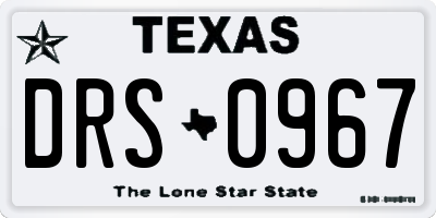 TX license plate DRS0967