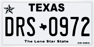 TX license plate DRS0972