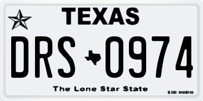 TX license plate DRS0974