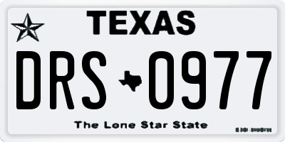 TX license plate DRS0977