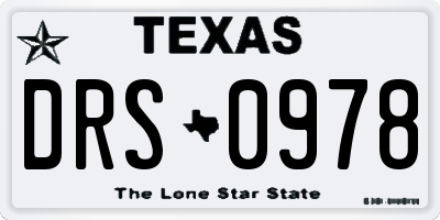 TX license plate DRS0978