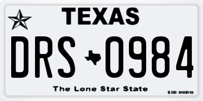 TX license plate DRS0984