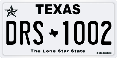 TX license plate DRS1002