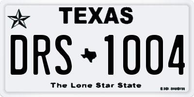 TX license plate DRS1004