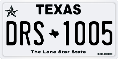 TX license plate DRS1005