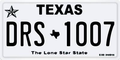 TX license plate DRS1007