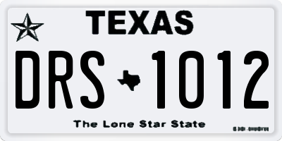 TX license plate DRS1012