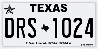 TX license plate DRS1024