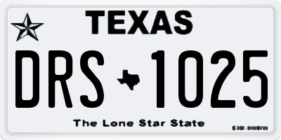 TX license plate DRS1025