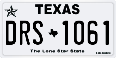 TX license plate DRS1061
