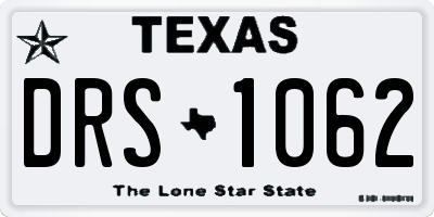 TX license plate DRS1062