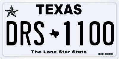 TX license plate DRS1100