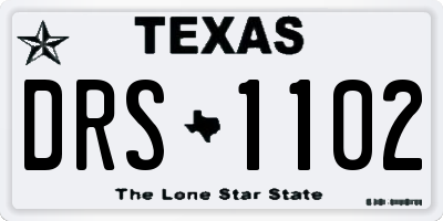 TX license plate DRS1102
