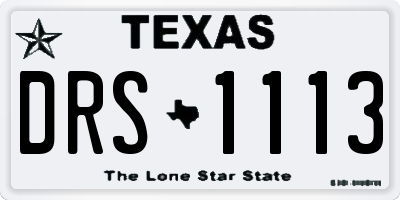 TX license plate DRS1113