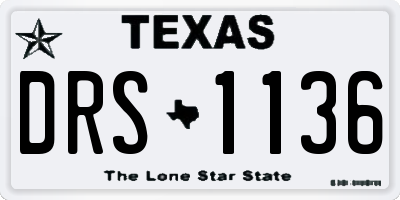 TX license plate DRS1136