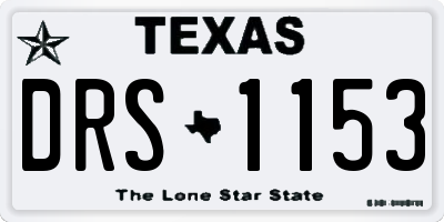 TX license plate DRS1153