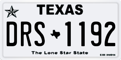 TX license plate DRS1192