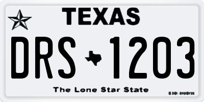 TX license plate DRS1203