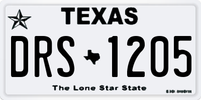 TX license plate DRS1205