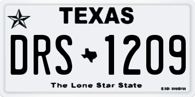 TX license plate DRS1209