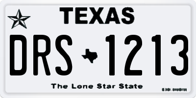 TX license plate DRS1213
