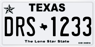 TX license plate DRS1233
