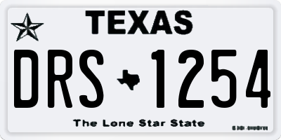 TX license plate DRS1254