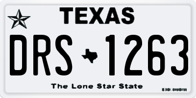 TX license plate DRS1263