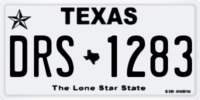 TX license plate DRS1283